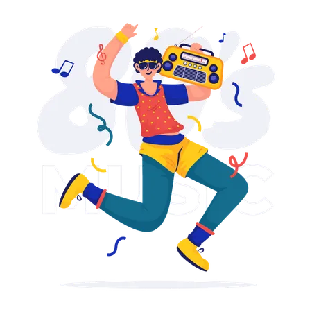 Retro music dance  Illustration