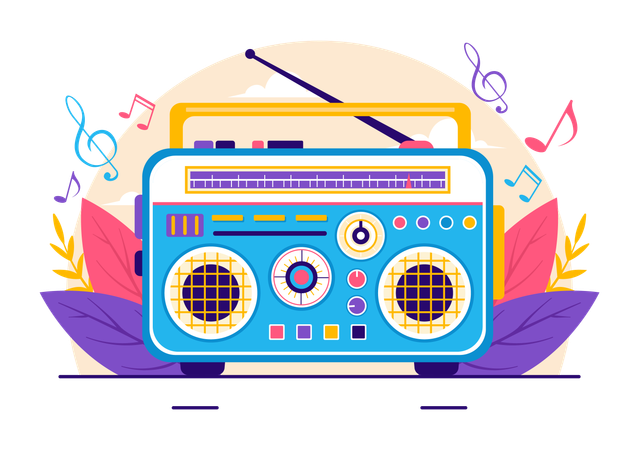 Retro Radio  Illustration