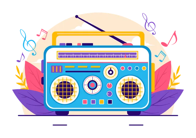 Retro Radio  Illustration