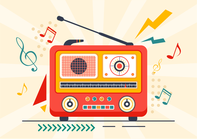 Retro Radio  Illustration