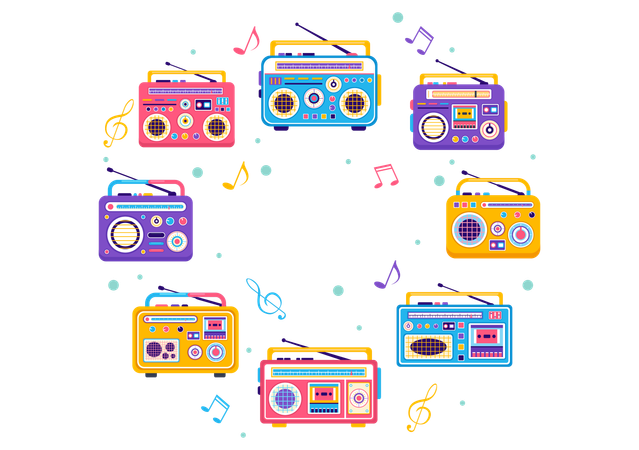 Retro Radio  Illustration