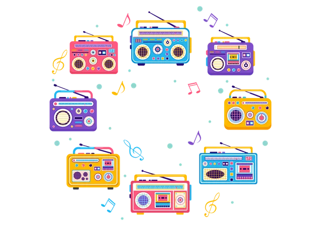 Retro Radio  Illustration