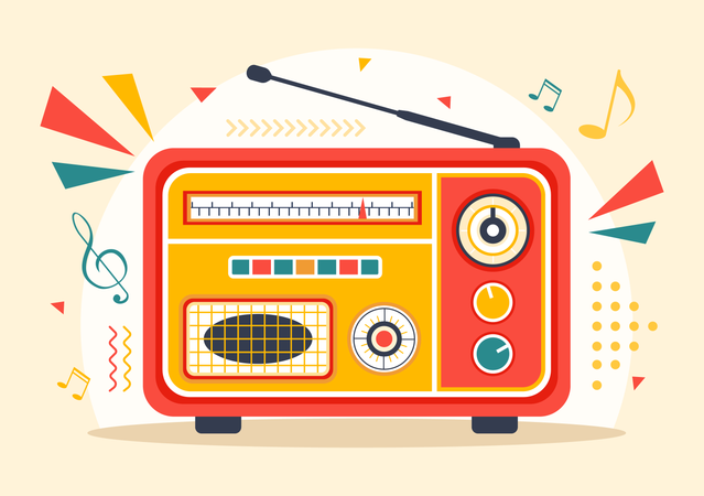 Retro Radio  Illustration