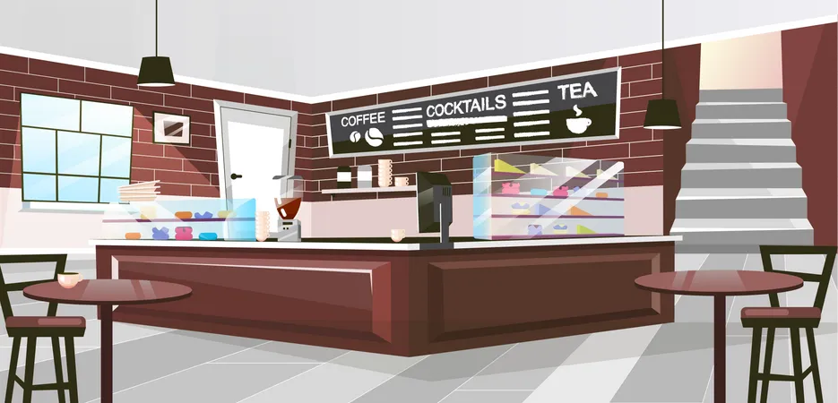 Retro-Restaurant innen  Illustration