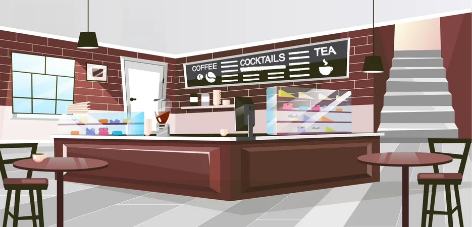 Retro restaurant inside  Illustration