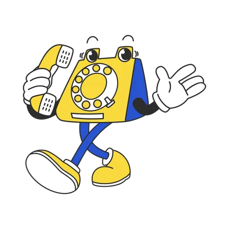 Retro Rotary Phone  Illustration