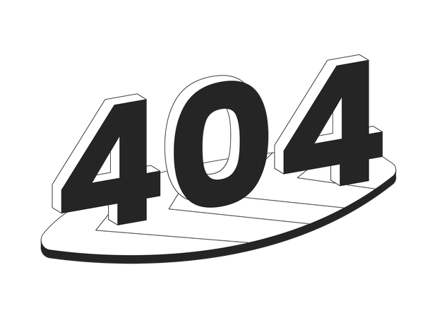Retro surfboard error 404  Illustration