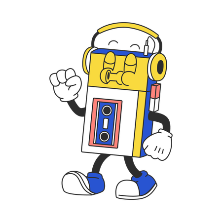 Retro Walkman Musik-Player  Illustration