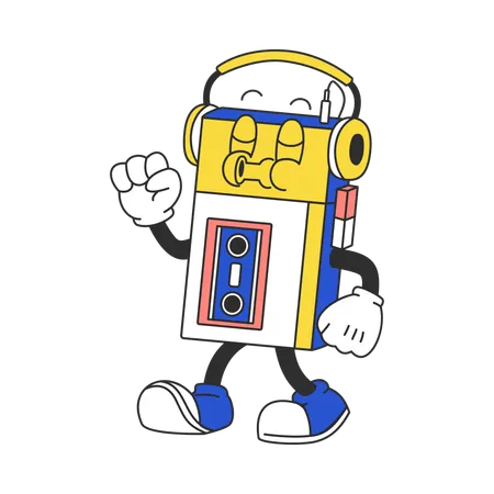 Retro Walkman Musik-Player  Illustration