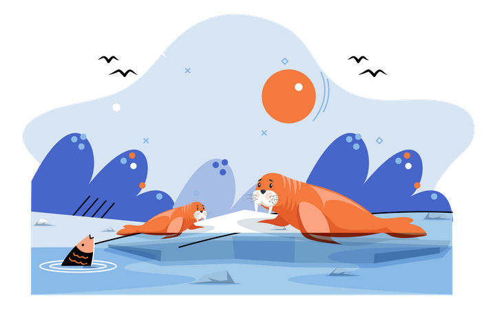 Rettung des Ökosystems der Wildtiere  Illustration