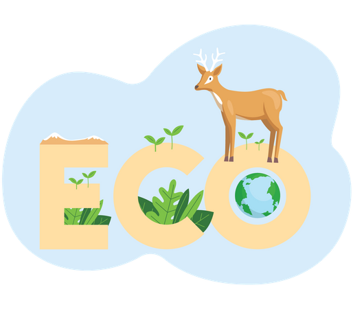 Rettung des Ökosystems der Wildtiere  Illustration