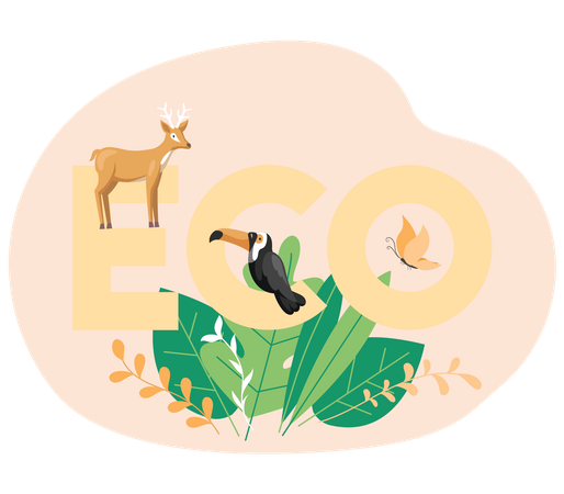 Rettung des Ökosystems der Wildtiere  Illustration