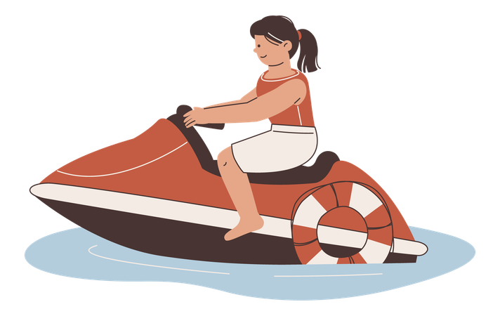 Rettungsschwimmer auf einem Jetski der Rescue Patrol  Illustration