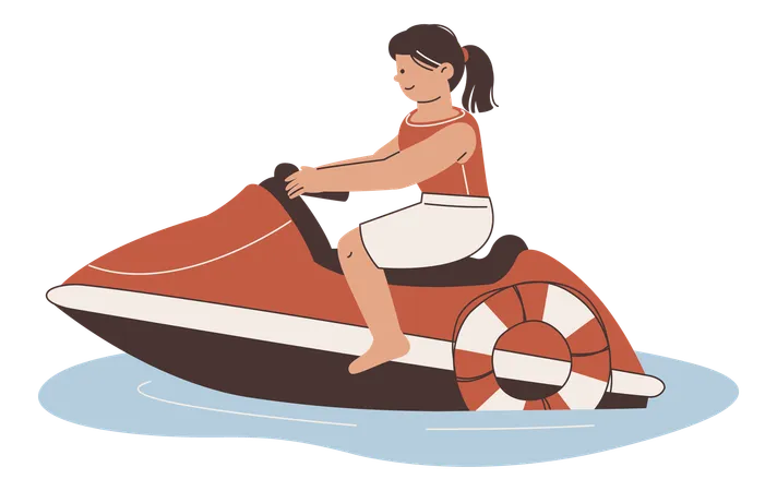 Rettungsschwimmer auf einem Jetski der Rescue Patrol  Illustration