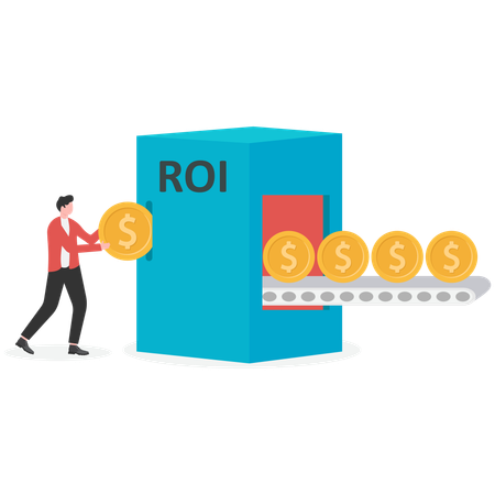 Return on investment performance measure from cost invested and profit efficiency  Illustration