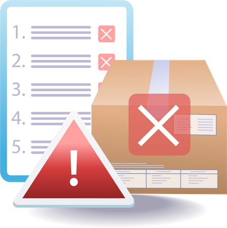 Returned package due to damage  Illustration