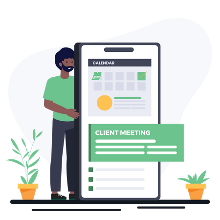 Reunião de agenda do cliente  Ilustração