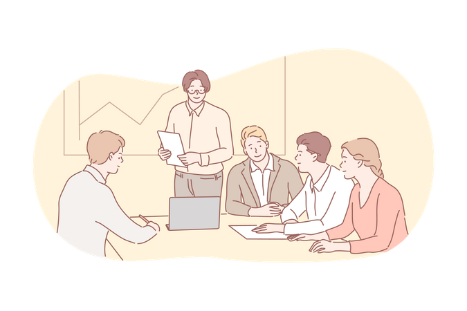 Reunião da equipe de negócios  Ilustração