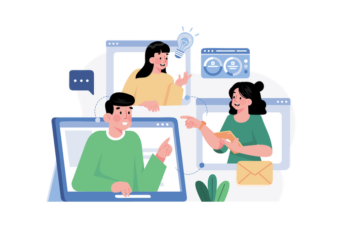 Reunião on-line  Ilustração