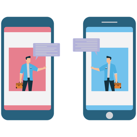Reunião de conferência na Web pelo celular  Ilustração