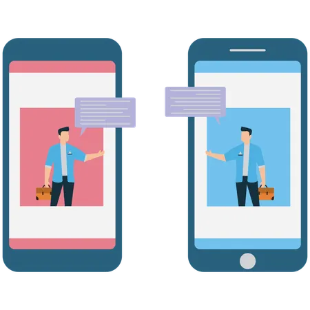 Reunião de conferência na Web pelo celular  Ilustração