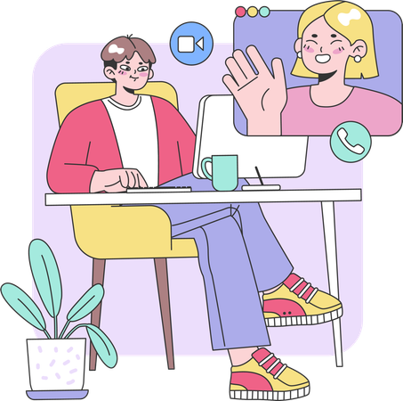 Reunión de empleados con empresario  Ilustración