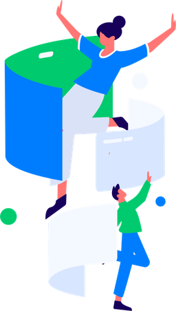 Reunión de negocios digitales  Ilustración