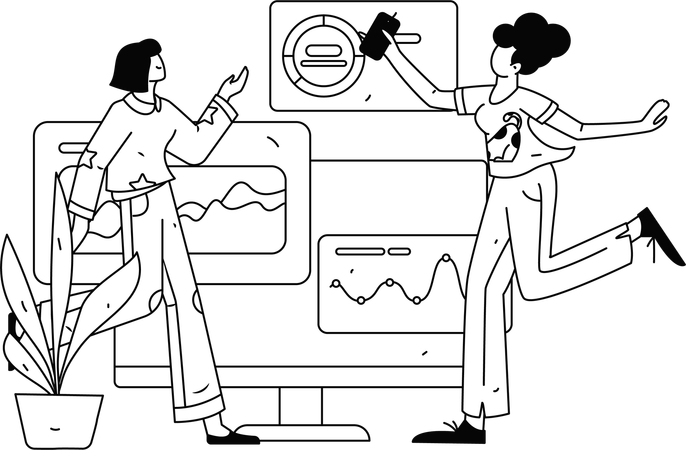 Reunión de negocios digitales  Ilustración
