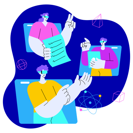 Réunion numérique  Illustration