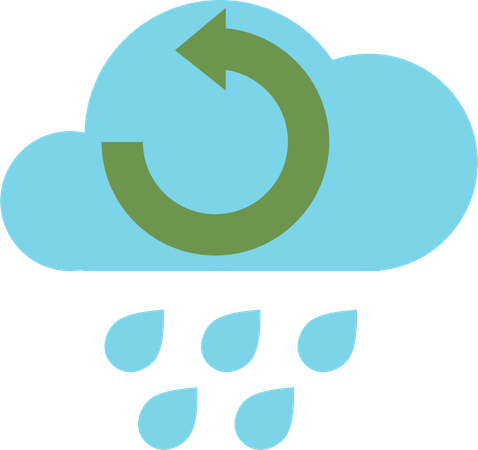 Reusing rainwater can reduce Carbon Footprint  Illustration