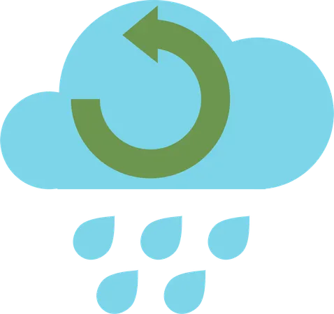 Reusing rainwater can reduce Carbon Footprint  Illustration