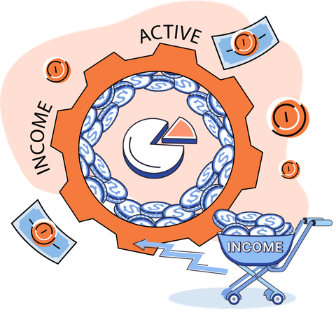 Revenu actif obtenu dans le cadre d'une certaine activité  Illustration
