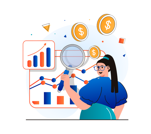 Revenue analysis by female employee  Illustration