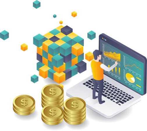 Revenue Analysis in Blockchain Technology Businesses  Illustration