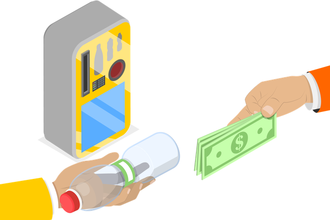 Reverse Vending Recycling Machine  Illustration