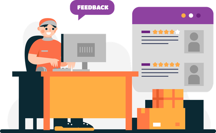 Reviews for delivery services  Illustration