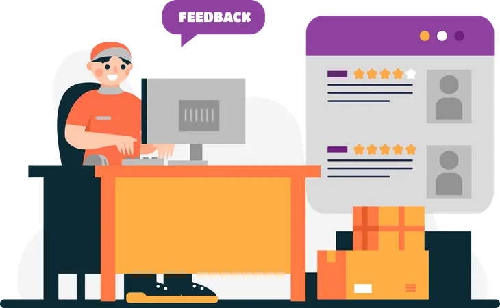Illustrated Reviews For Delivery Services Are Good To Use In Marketing Materials Websites Presentations And Promotional Campaigns To Highlight Their Expertise And Attract Customers Looking For Efficient And Smooth Delivery Solutions Illustration
