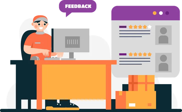 Reviews for delivery services  Illustration