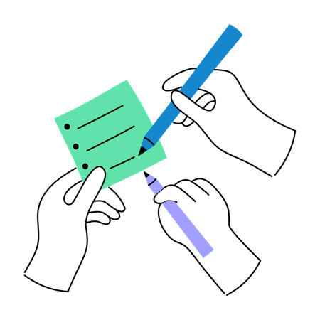 Revisando a lista de verificação juntos  Ilustração