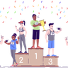 illustrations of winner podium