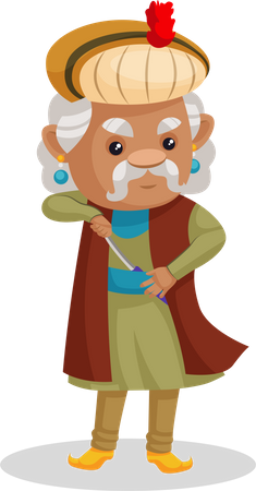 Rey Akbar con una espada  Ilustración