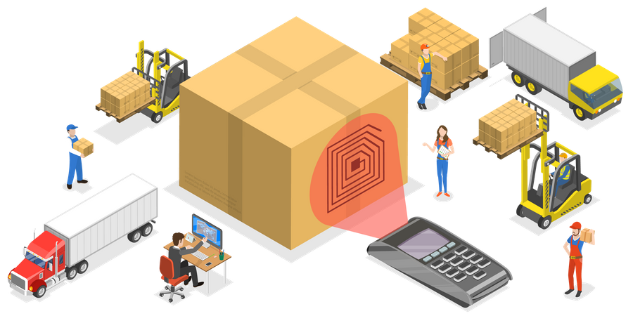 RFID-Logistikverfolgung  Illustration