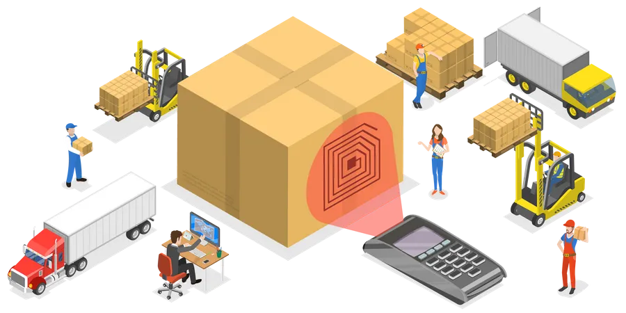 Suivi logistique rfid  Illustration