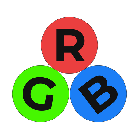 디지털 디자인을 위한 RGB 색상 모델  일러스트레이션