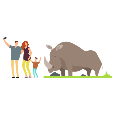 Rhinoceros at zoo  Illustration
