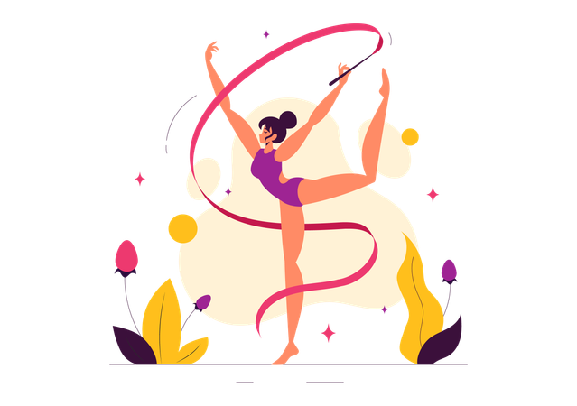 Rhythmic Rope Gymnastics  Illustration