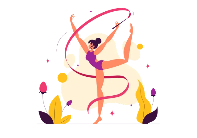 Rhythmic Rope Gymnastics  Illustration