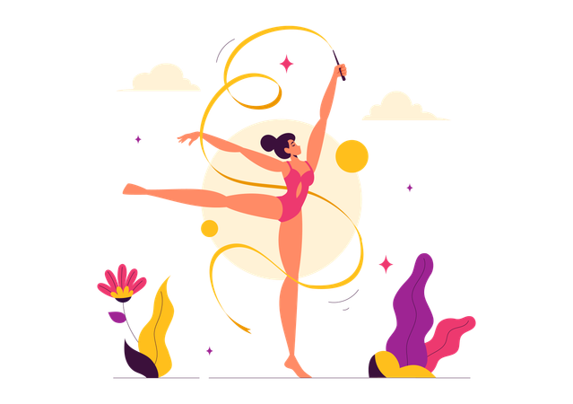 Rhythmic Rope Gymnastics  Illustration