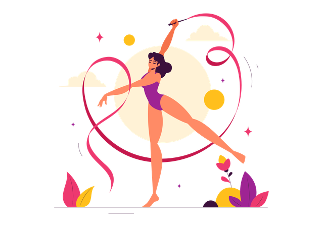 Rhythmic Rope Gymnastics  Illustration