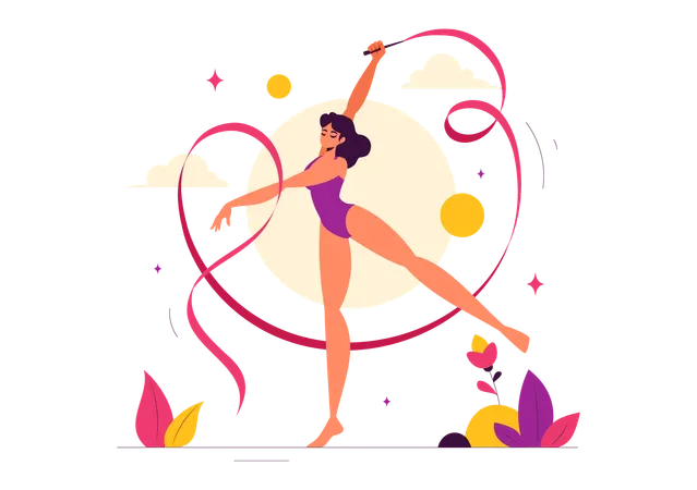 Rhythmic Rope Gymnastics  Illustration